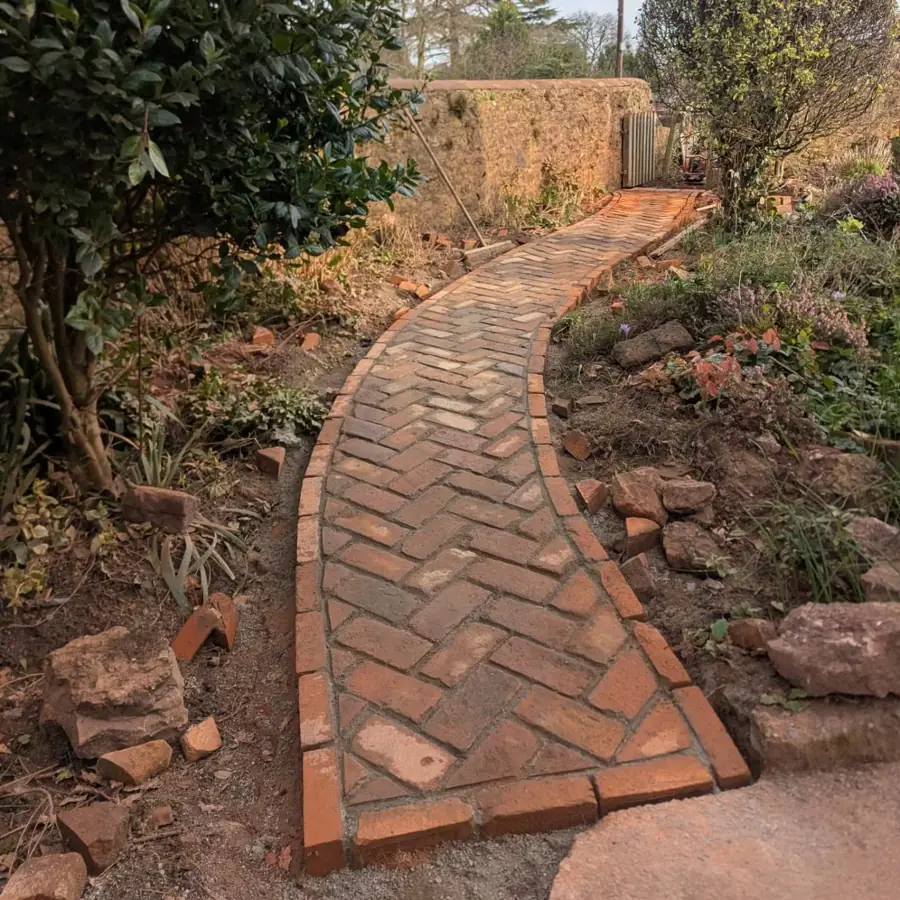 Completed garden project overlooking the Somerset countryside